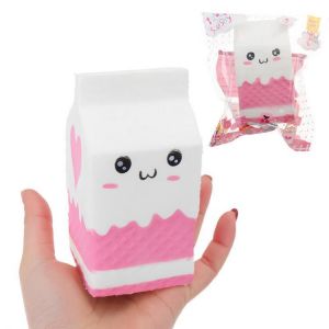 Msb store מוצרי pipo  Squishy Jumbo Pink Milk Bottle Box 11cm Slow Rising Soft Collection Gift Decor Toy