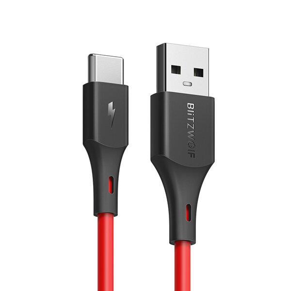  Msb store מוצרי pipo  BlitzWolf&reg; BW-TC15 3A USB Type-C Charging Data Cable 6ft/1.8m For Oneplus 6 Xiaomi Mi8 Mix 2s S9+